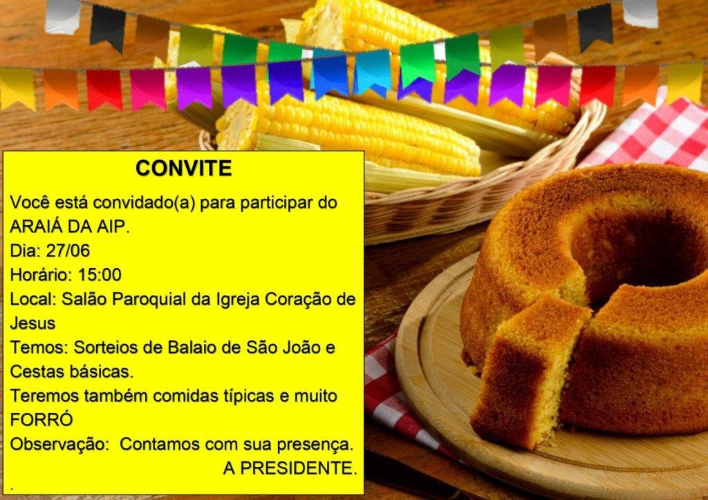 FESTA JUNINA DOS APOSENTADOS E PENSIONISTAS DE BAYEUX SERÁ DIA 27