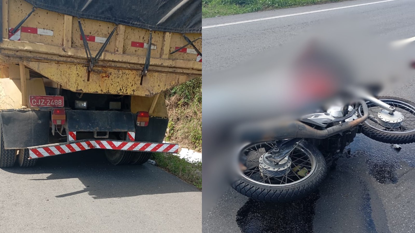 Motociclista morre ao bater na traseira de caminhão em rodovia federal na Paraíba
